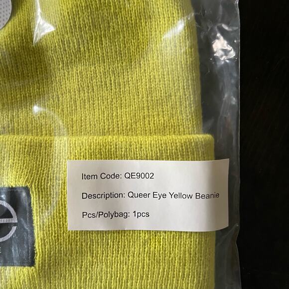 Queer Eye Yellow Beanie Knit Hat Stretchy Winter Unisex Adult NWT NIP - Picture 4 of 5